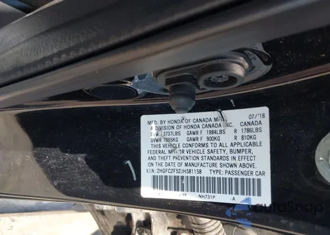 2018 Honda Civic Lx from USA, damaged, VIN 2HGFC2F52JH581158
